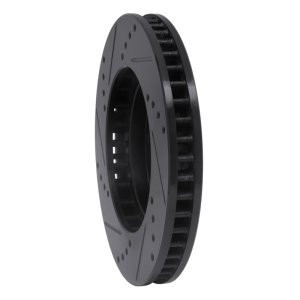 Buick Century Brake Rotor (1) - Front Right - R1 Concepts - Drilled & Slotted - Black - `97-`05